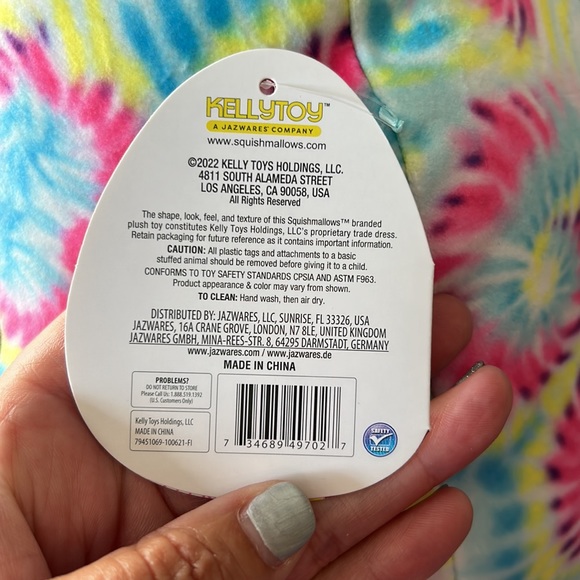 SQUISHMALLOW KellyToys - 16" - Milaina The Tied-Dyed Narwhal - Picture 9 of 9